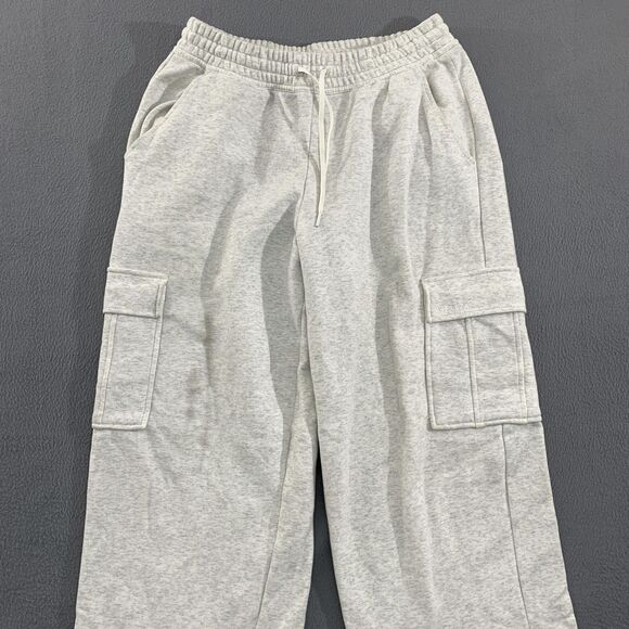 Athleta Cargo Sweatpants Womens Small Gray Lounge Relaxed Fit Utility Joggers - Picture 2 of 13